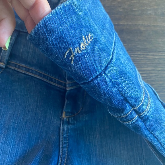 NWOT GOLDSIGN High Rise Blue Denim Shorts 25 fits 0/1 - Picture 5 of 7